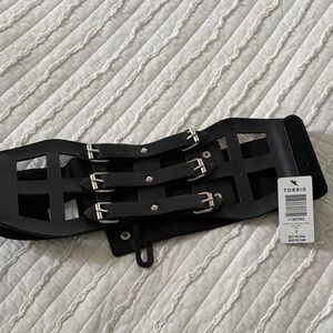 Torrid Black Triple Buckle Belt with Accents NWT